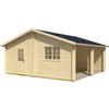 Garage LASITA MAJA "Falkland", beige (naturbelassen), B:575cm H:313,5cm L:575cm, Holzwerkstoff, Garagen