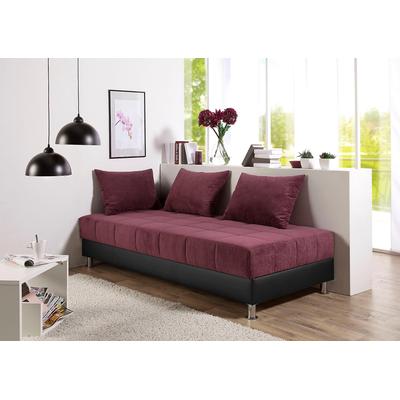 Polsterliege MAINTAL, rot (schwarz, beerenfarben), B:83cm L:203cm, Bezug: 100% Polyester, Komplettbetten Image