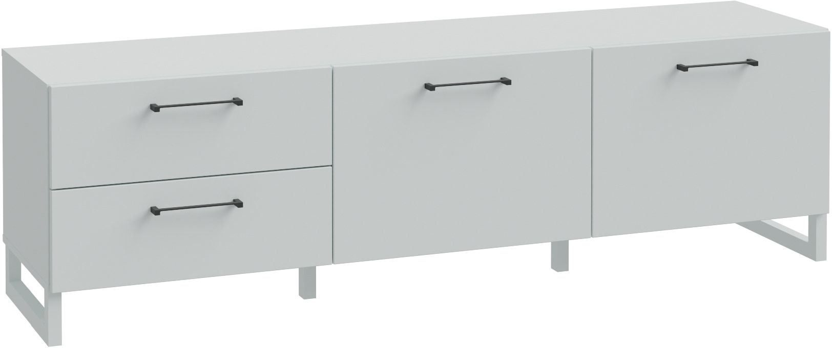 Lowboard FORTE "SilbaTV-Board, TV-Schrank", grau (secret grau), B:164,4cm H:48,6cm T:41,1cm, Dekorfolie, Spanplatte, Sideboards, Lowboard, Breite ca. 164,4 cm