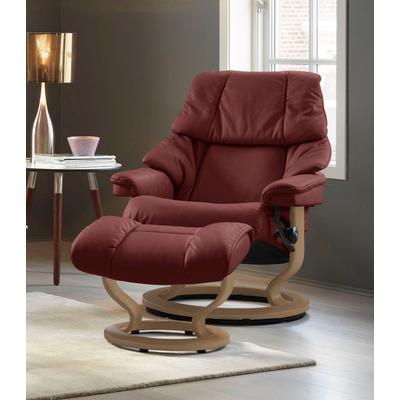 Relaxsessel STRESSLESS "Reno", rot (cherry paloma), B:79cm H:98cm T:75cm, Leder BATICK: BATICK ist ein leicht korrigiertes, durchgefärbtes und genarbtes Möbelleder, bei dem die meisten Unebenheiten und Spuren in der Regel entfernt wurden., Leder... Image