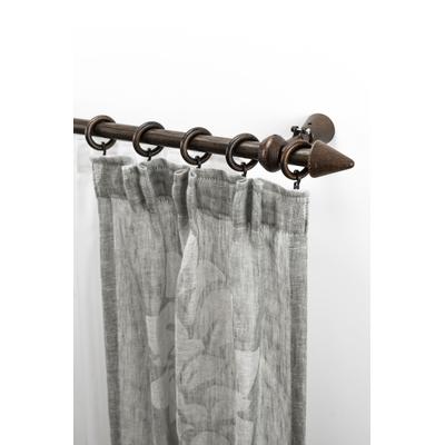 Gardinenstange GARESA "Evi", braun (nussbaum), L:140cm, Holzwerkstoff, Gardinenstangen, Vorhanggarnitur Holz, verlängerbar, Wandmont.,mit Ringe/2 Lauf Gleiter Image