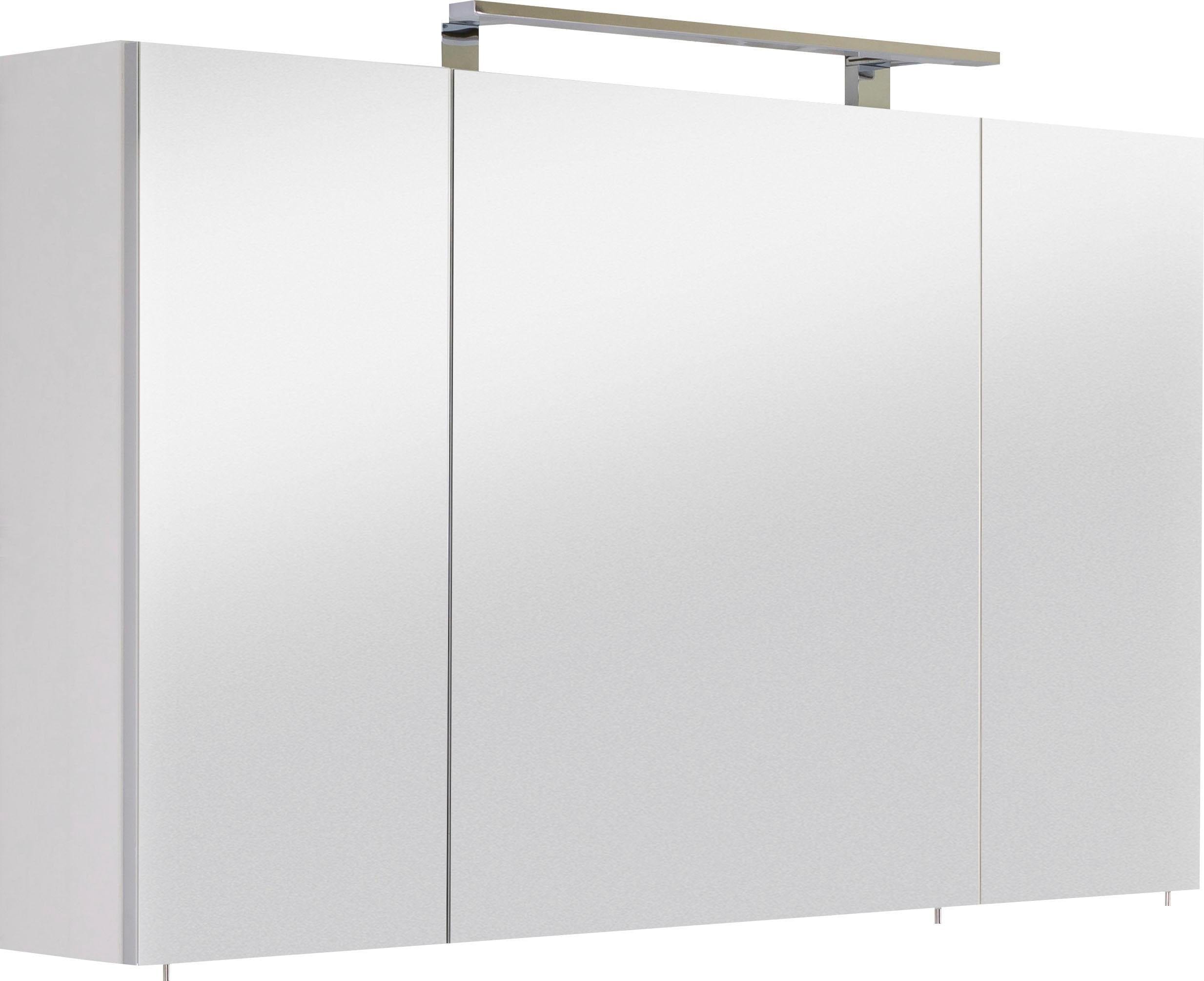 Spiegelschrank OPTIFIT "Mino", weiß (seidenglanz weiß), B:120cm H:68cm T:17,6cm, Schränke, Breite 120 cm Image