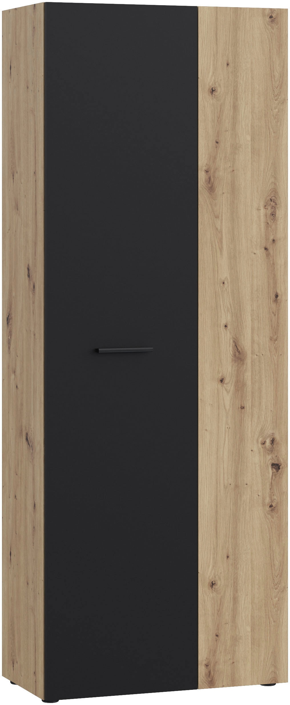 Schuhschrank FORTE "NET306", schwarz (artisan eiche, schwarz), B:68,7cm H:181,1cm T:36,5cm, Spanplatte, Schränke, Schuhschrank, Schuhschrank, inklusive Einlegböden, verschiedene Dekore