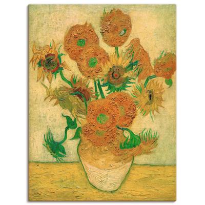 Leinwandbild ARTLAND "Sonnenblumen", gelb (farbe bild(er): gelb), B:90cm H:120cm T:1,8cm, Canvas, Leinwand, Bilder, auf Keilrahmen gespannt Image