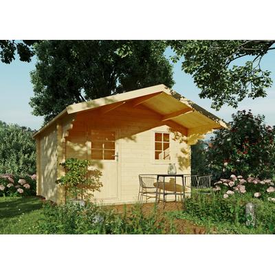 Gartenhaus KIEHN-HOLZ "Finkenberg", beige (naturbelassen), Fußboden im Gartenhaus, Dachschindeln, Holzwerkstoff, Gartenhäuser Image