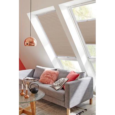 Dachfensterplissee SUNLINES "StartUp Style Honeycomb VD", beige (sand, weiß), B:38,4cm H:53,9cm, Obermaterial: 100% Polyester, Plissees, mit Führungsschienen Image