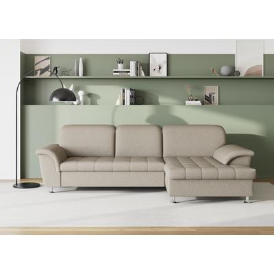 Ecksofa DOMO COLLECTION "Franzi Steppung im Sitzbereich B7T/H: 278/162/80 cm, L-Form", braun (schlamm), B:278cm H:80cm T:171cm, Flachgewebe (100% Polyester), Chenille (100% Polyester), Sofas, ohne Funktion, Flachgewebe, grau Image