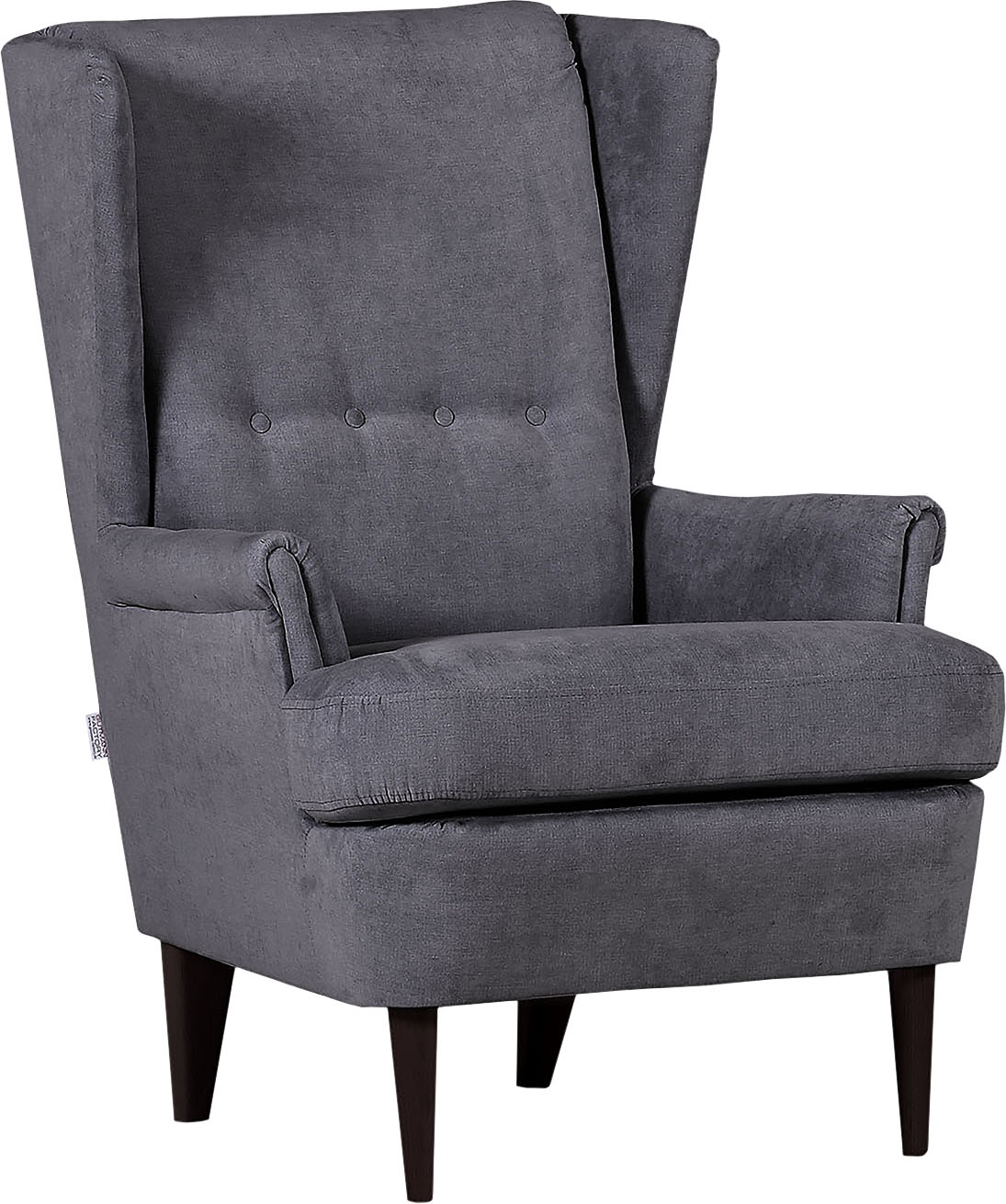 Ohrensessel GUTMANN FACTORY "Versailles", grau, B:72cm H:104cm T:85cm, Sessel, Ohrensessel, Gestell antikfarben oder eiche natur