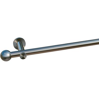 Gardinenstange INDEKO "Colombes", silber (edelstahlfarben), L:220cm Ø:20mm, Gardinenstangen, Komplett-Set inkl. Montagematerial Image