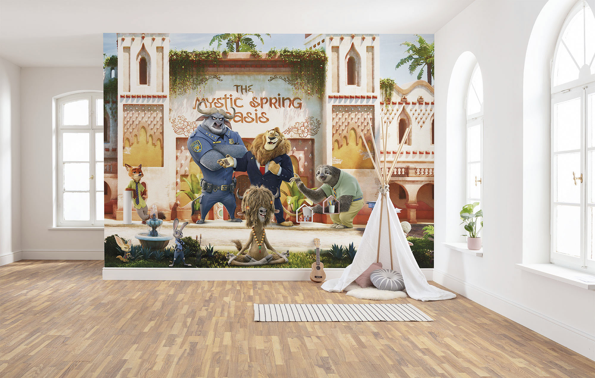 Fototapete KOMAR "Digitaldruck Vlies - Zoomania - Größe 350 x 250 cm", bunt (bunt, dimensionsstabil, formstabil, geruchsneutral), Rollen:, Vlies, Tapeten, Kinderzimmer