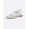 Sandale HEINE, Damen, Gr. 41, silber (silberfarben), Textil, modisch, Schuhe