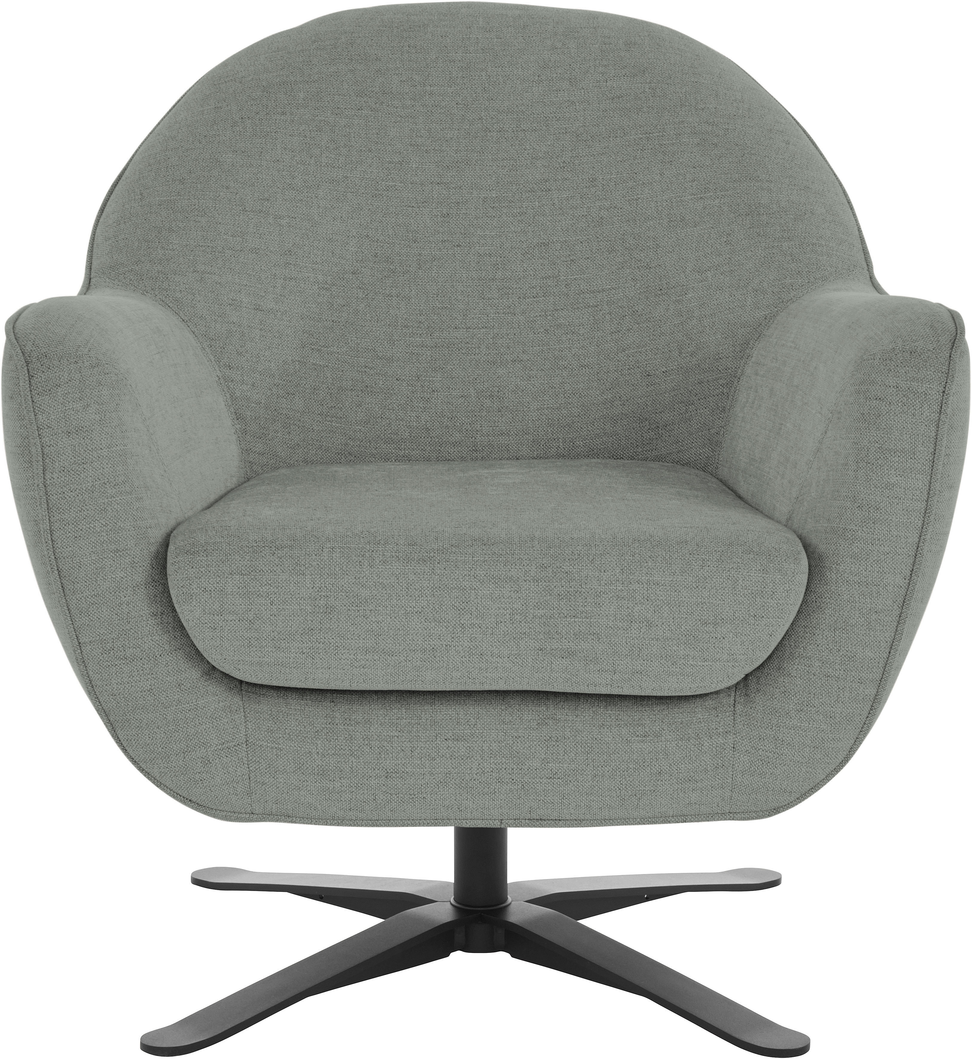 Drehsessel HOME AFFAIRE "Stavre, Loungesessel mit Drehfunktion", grau (grau pinstripe), B:83cm H:85cm T:80cm, 100% Polyester, Sessel, Drehsessel, in moderner Optik, mit elegantem Drehfuß