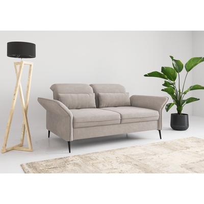 2,5-Sitzer SIT & MORE "Emely, inkl. Sitztiefenverstellung", grau (elefant), B:189cm H:92cm T:123cm, 100% Polyester, Sofas, wahlweise mit Bettfunktion, Kopf- & Armteilverstellung Image