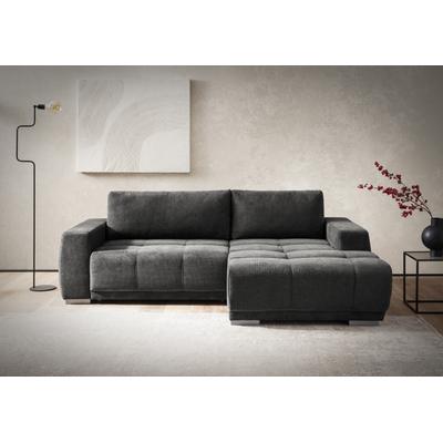 Ecksofa INOSIGN "Bolero L-Form", schwarz, B:241cm H:66cm T:165cm, 96% POLYESTER (PES)/4% POLYAMID(PA), Sofas, wahlweise mit Bettfunktion & Bettkasten Image