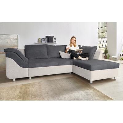 Ecksofa COLLECTION AB "Sally L-Form", grau (hellgrau, anthrazit), B:256cm H:87cm T:165cm, Microfaser PRIMABELLE (100% Polyester) / Struktur (80% Polyester, 20% Acryl), Struktur (80% Polyester, 20% Acryl), Kunstleder SOFTLUX / Struktur (80%... Image