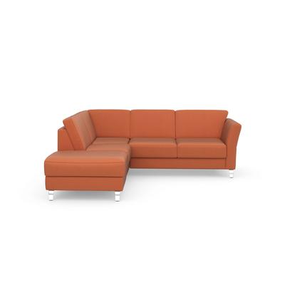 Ecksofa SIT & MORE "Visby L-Form", orange (terra), B:248cm H:87cm T:213cm, Sofas, Wahlweise mit Bettfunktion und Stauraum, frei im Raum stellbar Image