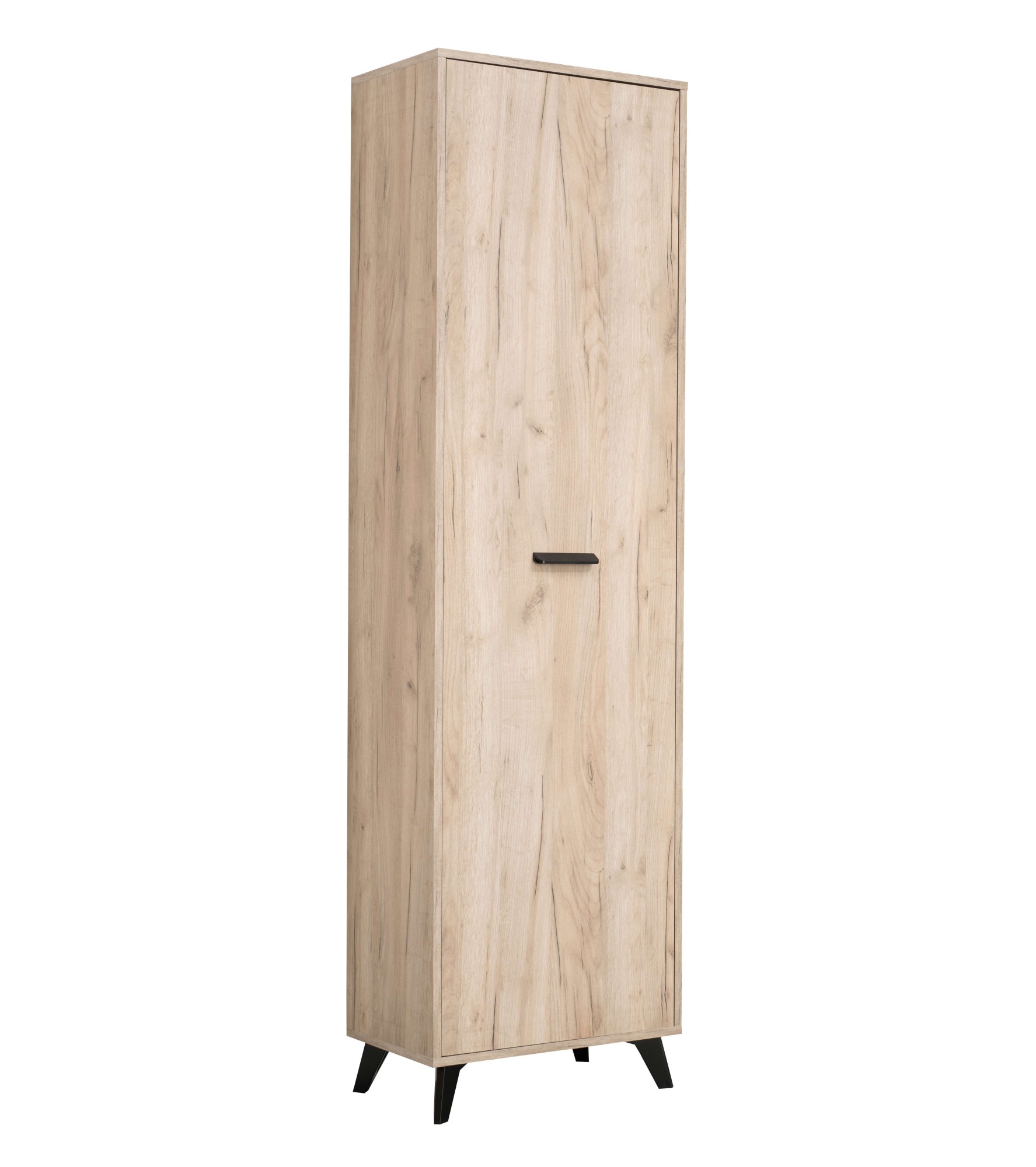 Garderobenschrank INOSIGN "Umbria, Kleiderschrank, Stauraumschrank, Flurschrank, Höhe 192 cm", grau (grau eiche), B:53,5cm H:192cm T:35cm, Kunststoff, Metall, Spanplatte, Schränke, in Grau Eiche, mit einer Kleiderstange, mit schwarzen Beinen
