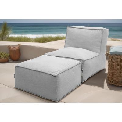 Hocker DOMO COLLECTION "Fiu für Terrasse, Balkon, Garten, Camping - wetterfest", silber, B:75cm H:45cm T:70cm, 100% Olefin, Hocker, Aufblasbarer Outdoor Sitzhocker 75 x 70 cm, klein verstaubar Image
