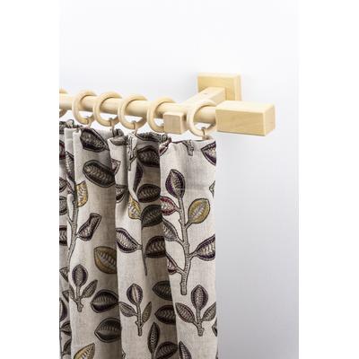 Gardinenstange GARESA "CUBUS", beige (natur), L:280cm Ø:20mm, Holzwerkstoff, Gardinenstangen, Vorhanggarnitur, verlängerbar, Endknopf eckig, mit Ringe Image
