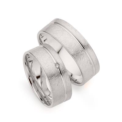 Trauring PHÖNIX "Schmuck Geschenk Silber 925 Trauring Ehering LIEBE versch. Varianten" Gr. 58, silber (silberfarben), Fingerringe, Damen, 58, 0,01 ct SI = kleine Einschlüsse mit Brillant, Silber 925 (Sterlingsilber), 7mm, Made in Germany - wahlweise... Image