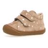 Lauflernschuh NATURINO "Cocoon", Kinder, Gr. 24, grau (taupe metallic), Veloursleder, metallic, casual, Schuhe, Klettschuh mit Metallic-Herzchen, Größenschablone zum Download