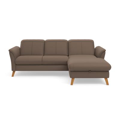 Ecksofa SIT & MORE "Romero L-Form", braun (chocco), B:245cm H:91cm T:178cm, 100% Polyester, Sofas, wahlweise mit oder ohne Relax-Funktion, Bettfunktion, Bettkasten Image