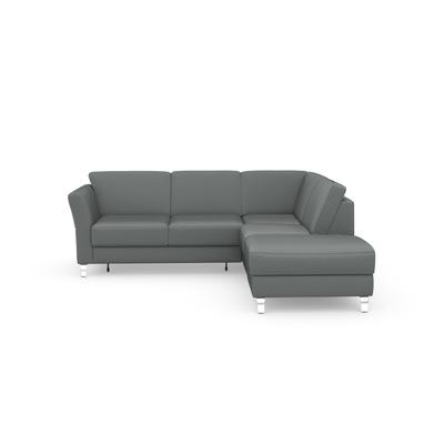 Ecksofa SIT & MORE "Visby L-Form", grau, B:248cm H:87cm T:213cm, Sofas, Wahlweise mit Bettfunktion und Stauraum, frei im Raum stellbar Image
