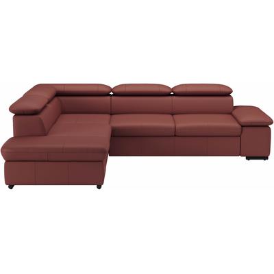 Ecksofa SIT & MORE "Alcudia L-Form", rot (merlot), B:272cm H:73cm T:226cm, Sofas, mit Armteilverstellung, optional Kopfteilverstellung und Bettfunktion Image