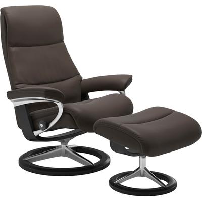Relaxsessel STRESSLESS "View", braun (braun batick), B:82cm H:109cm T:81cm, Leder BATICK: BATICK ist ein leicht korrigiertes, durchgefärbtes und genarbtes Möbelleder, bei dem die meisten Unebenheiten und Spuren in der Regel entfernt wurden., Leder... Image