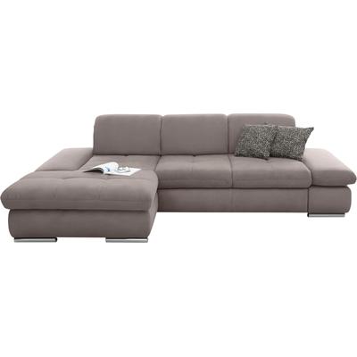 Ecksofa "SO4100 V", grau (steelgrau), B:284cm H:80cm T:190cm, SET ONE BY MUSTERRING, Sofas, mit verstellbaren Kopfteilen, wahlweise mit Funktionen, Cord-Bezug Image
