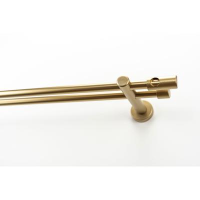 Gardinenstange GARESA "PANDRI", gold (mattgoldfarben), L:470cm Ø:20mm, Holzwerkstoff, Metall, Gardinenstangen, Vorhanggarnitur, verlängerbar, gerader Knopf mit Ausschnitt Image