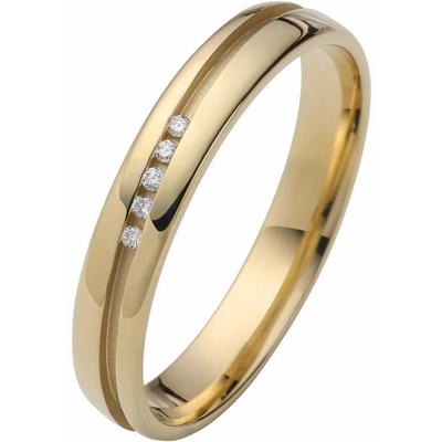 Trauring FIRETTI "Schmuck Geschenk Gold 375 Hochzeit Ehering "LIEBE" Gr. 21, gold (gelbgoldfarben), Fingerringe, 21, 0,025 ct SI = kleine Einschlüsse mit Brillanten, Gelbgold 585, 3,5mm, Made in Germany, wahlweise mit oder ohne Brillanten Image