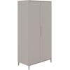 Kleiderschrank YUNY BY PAIDI "BROTHER STU inkl. Kleiderstangen und Einlegeböden", grau (taupe), B:94,7cm H:194,5cm T:52,4cm, Spanplatte, Schränke, zertifizierte Qualität, Soft-Close