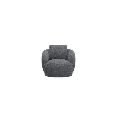 Sessel FLEXLUX "Torino, rund, drehbar, Einzelsofa, Polstersessel", grau (forrest grau), B:90cm H:85cm T:92cm, 100% Polyester, Sessel, Einzelsessel Polstersessel, Modernes, organisches Sessel-Design, Kaltschaum, Wellenunterfederung Image