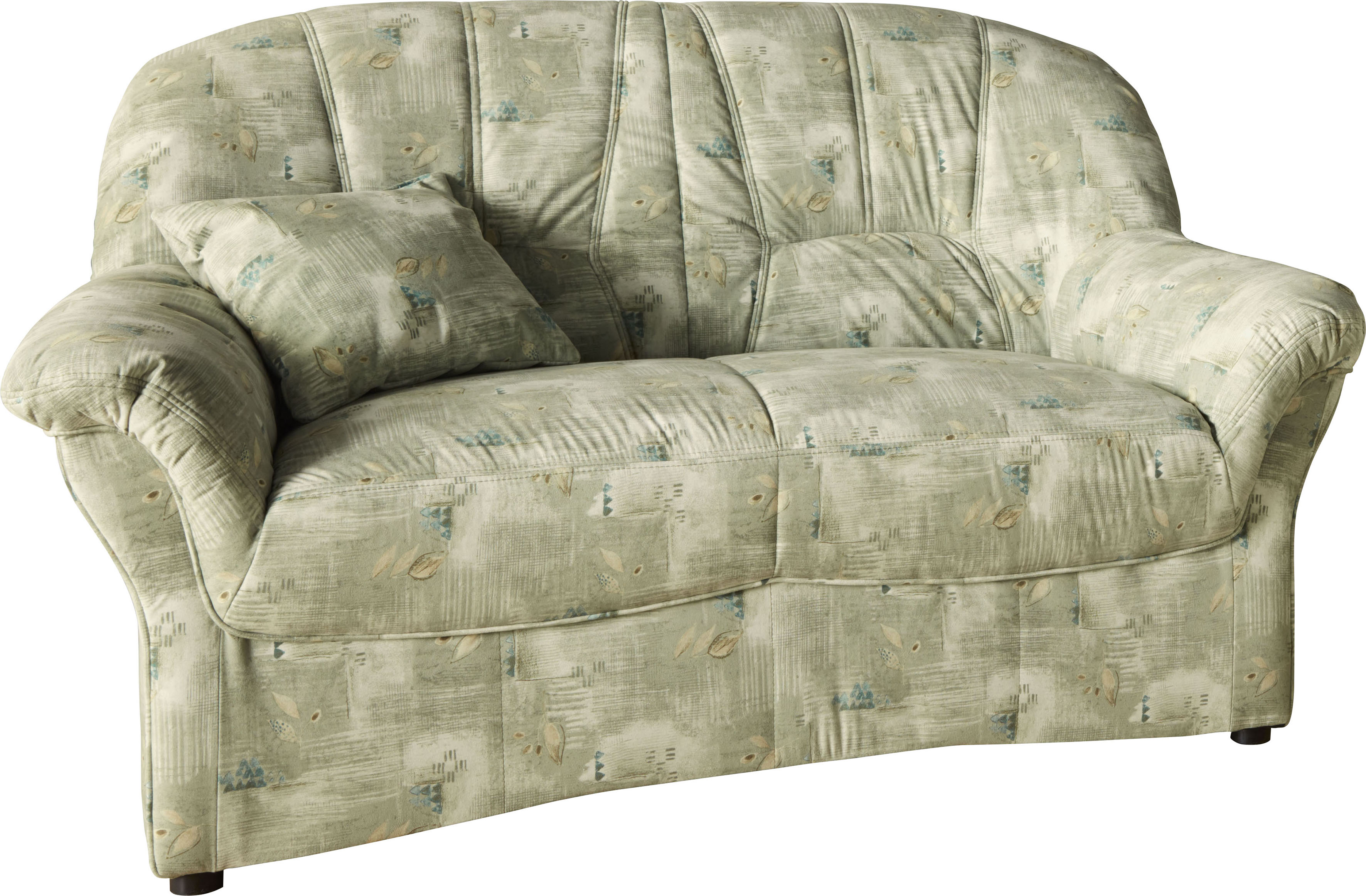 2-Sitzer DOMO COLLECTION "Bahia Couch, B/T: 153/92 cm, belastbar bis 140kg/ Sitz, mit Federkern", grün, Sofas, Damen, B/H/T: 153cm x 91cm x 92cm, Luxus-Microfaser, Luxus-Microfaser (100% Polyester), mit Muster;Struktur (100% Polyester), Microfaser...