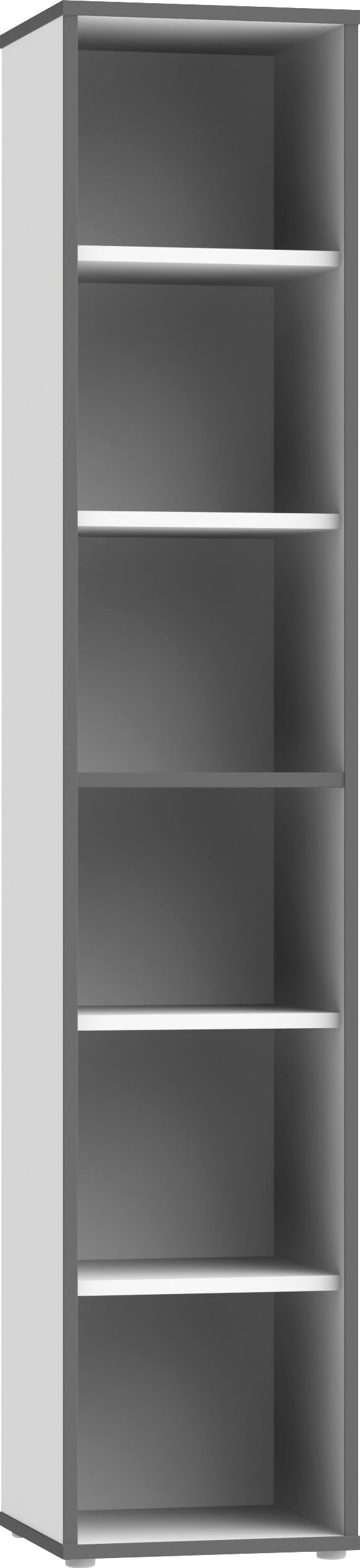 Aktenregal FORTE "Keflav", weiß (weiß, uni wolfram grau), B:44,8cm H:226,4cm T:41,5cm, Spanplatte, Regale, Breite 44,8 cm Image