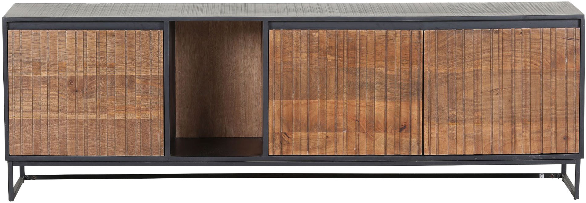 Lowboard GUTMANN FACTORY, braun (schwarz, braun), B:170cm H:55cm T:45cm, Holz teilmassiv, Sideboards, Lowboard