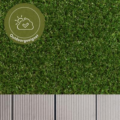 Kunstrasen ANDIAMO "Mallorca, Made in Netherlands", grün, B:400cm H:29mm L:450cm, Kunstfaser, Teppiche, realistische Optik, für Balkon, Garten & Terrasse, wasserdurchlässig Image