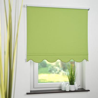 Seitenzugrollo LIEDECO Gr. 17, grün, B:222cm H:180cm, Polyester, Rollos, Volantrollo - Volant Klassik, Fixmaß Image