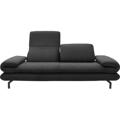 2-Sitzer "LOOKS by Wolfgang Joop 2-Sitzer-Sofa >>LOOKS XIII<<", grau (dunkelgrau), B:224cm H:83cm T:98cm, 92% Polyester. 8% Nylon, LOOKS BY WOLFGANG JOOP, Sofas, Wahlweise mit Arm- und Kopfteilverstellung Image