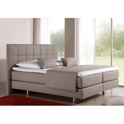 Boxspringbett INOSIGN "Neon", beige, B:118cm L:210cm, Strukturstoff-Bezug (100% Polyester), Komplettbetten, Boxspringbett, in 3 Matratzenarten, feine Steppung im Kopfteil, 2 Härtegrade Image
