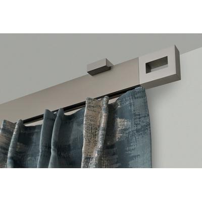 Gardinenstange GARESA "FLAT", silber (vernickelt), L:440cm, Aluminium, Gardinenstangen, Rechteckprofil, Deckenmontage, perfekter Lauf, modern, verlängerbar Image