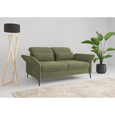 3-Sitzer SIT & MORE "Emely, inkl. Sitztiefenverstellung", grün (hellgrün), B:199cm H:92cm T:123cm, 100% Polyester, Sofas, wahlweise mit Bettfunktion, Kopf- & Armteilverstellung Image