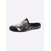 Pantoffel, Damen, Gr. 38, schwarz (schwarz, gemustert), Textil, Basic, Schuhe Hausschuh Pantoffeln