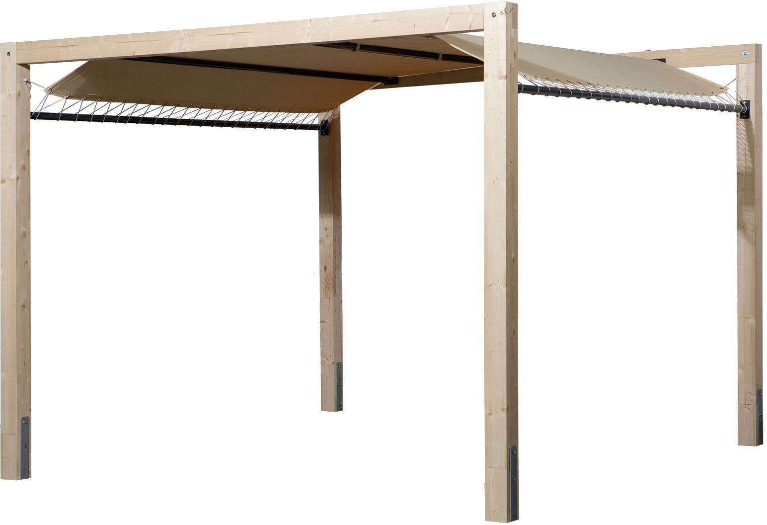 Pavillon WEKA "Gartenoase 235", beige, B/H/T: 324cm x 324cm, Pavillons, hochwertige, stabile Leimholzkonstruktion Image