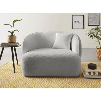 Sessel ANDAS "Knautschzone", grau (hellgrau), B:100cm H:78cm T:82cm, 93% Polyester, 6% Acryl, 1% Baumwolle, Sessel, auch mit Bouclé-Bezug Image