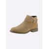 Stiefelette HEINE, Damen, Gr. 36, beige, Leder, Rindsleder, Veloursleder, modisch, Schuhe