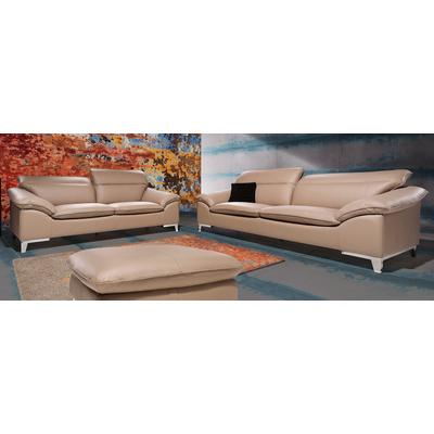 Polstergarnitur COTTA "Teresa L-Form", braun (cappuccino), B:293cm, Sitzmöbel-Sets, Set bestehend aus: Ecksofa mit Kopfteilverstellung & Hocker Image