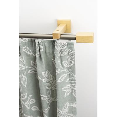 Gardinenschiene GARESA "Cubus, Quader Innenlauf", beige (natur, chromfarben), L:410cm, Gardinenstangen, Innenlauf-Vorhanggarnitur, verlängerbar, Holz-Aluminium Image