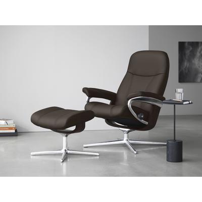 Relaxsessel STRESSLESS "Consul", braun (braun batick), B:91cm H:102cm T:79cm, Leder BATICK: BATICK ist ein leicht korrigiertes, durchgefärbtes und genarbtes Möbelleder, bei dem die meisten Unebenheiten und Spuren in der Regel entfernt wurden.,... Image